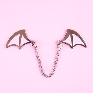 Demon Wings Silver/Lilac Enamel Pin - Flea Circus Designs