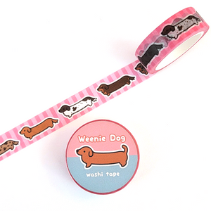 Weenie Dog Washi Tape - Long Coat Pink