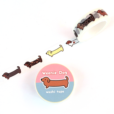 Weenie Dog Washi Tape - Short Coat White