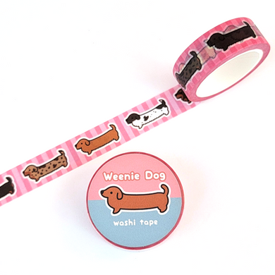 Weenie Dog Washi Tape - Wire Coat Pink