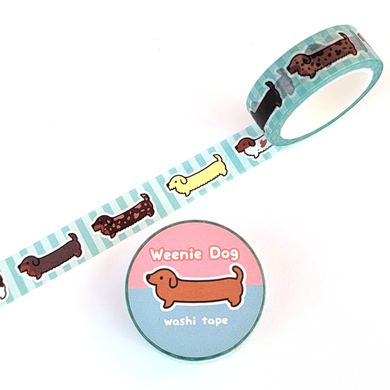 Weenie Dog Washi Tape - Wire Coat Turquoise