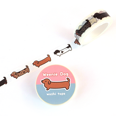 Weenie Dog Washi Tape - Wire Coat White