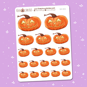 Pumpkin Stickers (SH-001) - Flea Circus Designs
