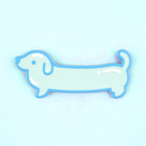 Weenie Dog Pin - Balloon (Blue) - Flea Circus Designs