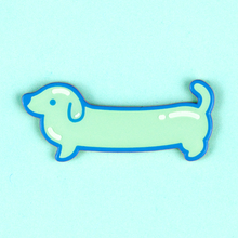 CLEARANCE Weenie Dog Pin - Blue Balloon - Flea Circus Designs