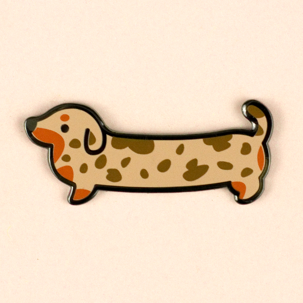 Weenie Dog Pin - Short Coat Dapple Tan - Flea Circus Designs
