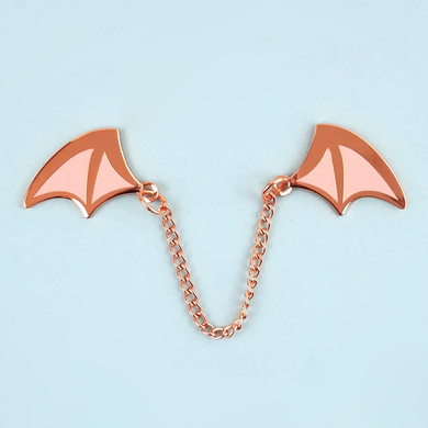 Demon Wings Rose Gold/Light Pink Enamel Pin - Flea Circus Designs