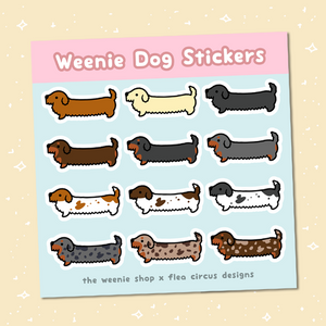 Weenie Dog Sticker Sheet (Wire Coats)
