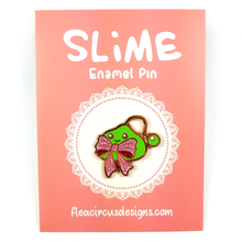 Slime With Bow Pin - Flea Circus Designs