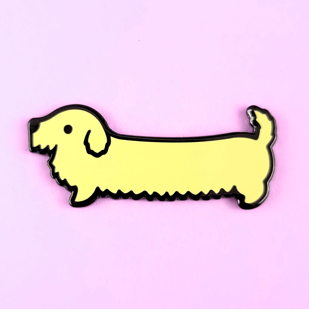 Weenie Dog Pin - Wire Coat Solid Cream