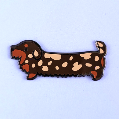 Weenie Dog Pin - Wire Coat Dapple Chocolate
