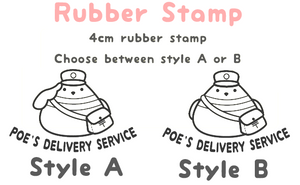 Poe Rubber Stamp - Flea Circus Designs