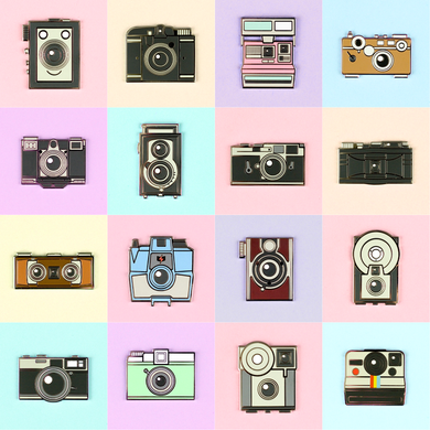 Vintage Cameras Pin Set - Flea Circus Designs