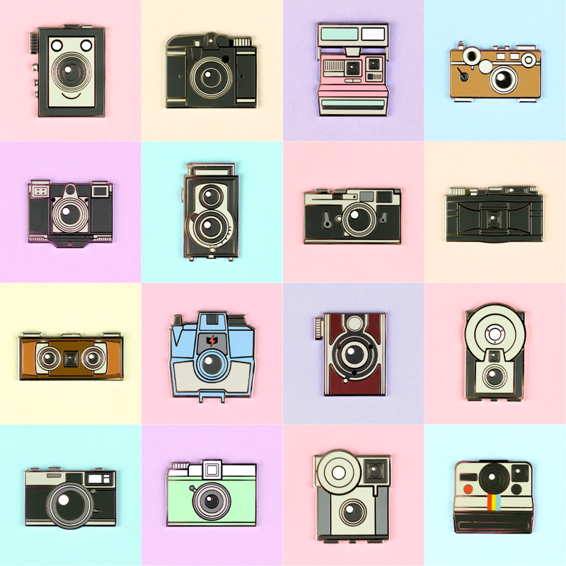 Vintage Cameras Pin Set - Flea Circus Designs