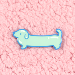CLEARANCE Weenie Dog Pin - Blue Balloon - Flea Circus Designs
